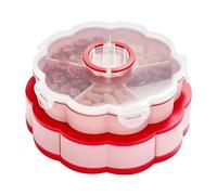 Plateau De Service Divisé, Facile À Transporter, 24,5 X 24,5 X 12 Cm, Plateau D'apéritif, Assiette De Rangement De Fruits Secs, Conception Rotative, pour Buffet De Pique-Nique en Cuisine