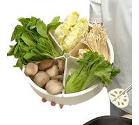 Plateau de service divisé, plateau tournant rond à 5 compartiments | Plateau de service rotatif divisé - pour fêtes, divertissements, pique-niques, camping, Noël, Thanksgiving, voyage