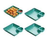 Plateau de service divisé - Résistant à la chaleur - Assiette à collation antidérapante avec récipient à sauce - Bol de présentation moderne de qualité alimentaire pour boulettes de fromage, salade de