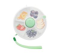 Plateau de service divisé - Snack Spinner | Conteneurs de rangement de spinner | Rotateur de stockage alimentaire réutilisable Plateau de service pour pique-nique Airplan Rides Rides Fruit Daycare Tra