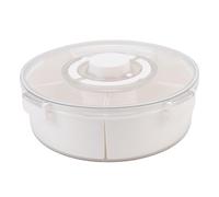 Plateau de service divisé sous vide avec poignée de couvercle, boîte à collations, récipient à charcuterie pour fruits, noix, collations, réception de fête, 6 compartiments