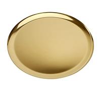 Plateau de Service Doré Rond en Acier Inoxydable, 28cm Décoratif Organiseur pour Bijoux et Maquillage, Organiseur Service de Boissons Présentation Cuisine, Bougie Assiette, Dessert