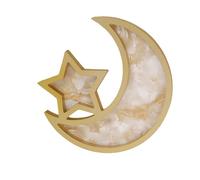 Plateau de service élégant avec lune et étoile pour festival, collations, fruits, collations, décoration de table traditionnelle pour l'Aïd