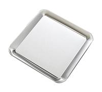 Plateau de Service en Acier Inoxydable, 23×23cm Plateau de Service Décoratif Carré, Assiettes à Dîner en Miroir pour Le Camping, Barbecue, Fête, Buffet, Service Apéritif
