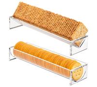 Plateau de Service en Acrylique, 2pcs Plateau d'affichage Macaron Transparent pour la fête, Affichage Alimentaire, Maison / 9x3 Pouces
