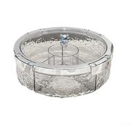 Plateau de service en acrylique taillé en cristal avec 5 sections divisées, chambre à glace isotherme pour garder les aliments frais, comprend un couvercle anti-fuite, parfait pour les événements en