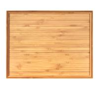 Plateau de service en bambou biologique BambooMN, pour th , ap ritifs, collations, planche charcuterie, 28 x 22,6 x 1,5 cm - 1 plateau