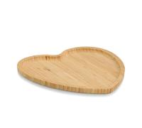 Plateau de service en bambou certifié FSC 100 % en forme de cœur