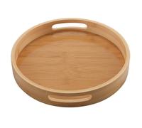 Plateau de Service en Bambou en Bois Rond pour Plateaux-Repas Plateau de Rangement pour PoignéE de Bar un Thé pour Petit DéJeuner 1