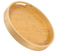 Plateau De Service En Bambou,Plateau De Service Rond En Bois De 30 Cm Avec Poignées Et Bord Surélevé,Plateau De Collation Alimentaire,Plateau De Service À Thé For Salon,Cuisine,Table Basse,Salon De Th