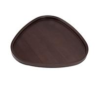 Plateau de Service en Bois, 26/32cm Triangles Marron Vaisselle Plateau Triangulaire Noyer Décoration en Bois Fruits Thé Café Assiette pour Restaurant Home Bar(32cm)