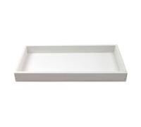 Plateau de service en bois - 40 x 16 cm - Blanc - Plateau décoratif rectangulaire en bois pour décoration de table de Noël - Petit plateau en bois comme couronne de l'Avent moderne - Bougeoir vierge
