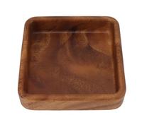 Plateau de Service en Bois, Assiette de Fruits en Bois de Noyer, Plateaux de Service Décoratifs, Plateau pour Collation, Petit Déjeuner, Café, Thé, Apéritif(Carré 15x15cm)