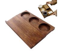 Plateau de service en bois, avec poignées, rectangulaire, rétro, à trois compartiments, pratique pour la vaisselle, les boissons, le petit déjeuner, la réception de fête ou la décoration