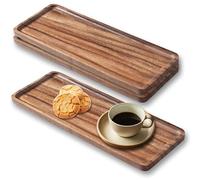 Plateau de Service en Bois d'acacia - Planche à charcuterie en Bois pour Servir des Aliments, des Fruits et du Fromage (3, M)