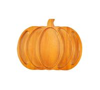 Plateau de service en bois d'automne en forme de citrouille, 38 x 30 cm, assiettes pour fruits, viande, fromage, assiettes fendues pour Halloween, Thanksgiving, fêtes, Noël KzW954 (A, taille unique)