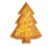 Plateau de service en bois de Noël Présentoir à aliments en forme de sapin | Planche à charcuterie et plateau apéritif pour apéritifs desserts fromages sushis fêtes réceptions