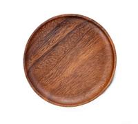 Plateau de service en bois de noyer pour utilisation à l'heure du thé, présentation de desserts et collations dans des environnements intérieurs (marron, 25 cm)