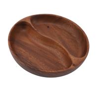 Plateau de service en bois écologique grand ovale de 40 cm pour salade, dessert, noix