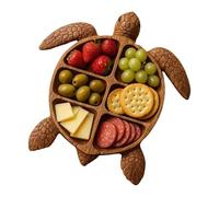 Plateau de service en bois en forme de tortue pour friandises de cuisine, fruits et fromages, plateau amusant en forme d'animal pour collations, plateau à fromage en bois