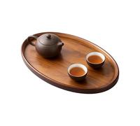 Plateau De Service En Bois - Forme Ovale Porte Tasses | Conteneur Décor Rétro - Plateaux Vintage Pour Planche à Dessert Boisson Fruits Petit Déjeuner Table Cuisine Chambre