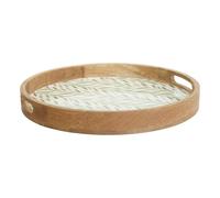 Atmosphera – Plateau de service Inaya – Rond 38 cm manguier vert olive
