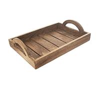Plateau de service en bois - Orion - Mango - 30 5x20 5 cm - Rectangulaire - Poignées intégrées - Patins antidérapants