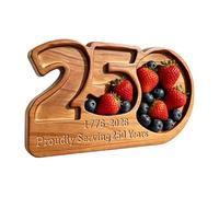 Plateau de Service en Bois | Patriotique 3 compartiments 4 juillet 250e anniversaire - Planche À Charcuterie En Bois - Pour Fruits Bonbons Cupcakes Snacks Fêtes À Thème Jour De L'Indépendance Memorial