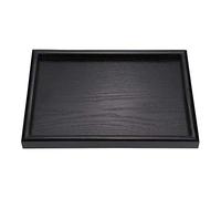 Plateau de Service en Bois, Plateau Petit-Déjeuner Noire Rectangle Restaurant Anti-Dérapant Plateaux Repas Assiette Service pour Pain Gâteau Pizza Thé Café(30x20x2cm)