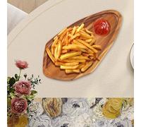 Plateau de service en bois pour desserts et fruits, convient pour servir le thé et les fêtes, avec un savoir-faire lisse et un style élégant (L)