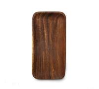 Plateau de service en bois pour diverses occasions pour servir des fruits, des desserts et des collations, design empilable pour un rangement compact (25 x 12,5 x 2)