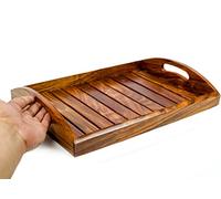 Plateau de Service en Bois Premium | Décor de Cuisine | Artisanat en Bois de Pirate | Caisse de Marin | Panier de Nourriture | Nagina International