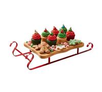 Plateau de service en forme de traîneau de Noël, style vintage | Planche décorative pour barre de chocolat chaud pour chocolat chaud, biscuits, vacances, bureau, cuisine, hiver, bar