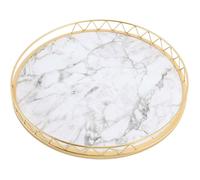 Plateau de Service en marbre Plateau décoratif de vanité Assiettes Rondes Multi-usages pour cosmétiques Plat ECARTEUR - SPECULUM