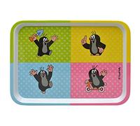 Plateau de Service en Mélamine Multicolore 28x20 cm Motif Original La Petite Taupe pour Enfants pour Déjeuner Café Cupcake Dîner Plateau