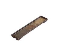 Plateau de Service en Pierre Plateau Thé Plateau Bambou Plateau Cérémonie avec Surface Plane Stable pour Organisation du Teaware Adapté à Service du, 紫竹岩面茶盘A款, 尺寸 长37cm 宽8cm 高2.5cm