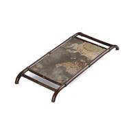 Plateau de Service en Pierre Plateau Thé Plateau Bambou Plateau Cérémonie avec Surface Plane Stable pour Organisation du Teaware Adapté à Service du, 紫竹岩面茶盘D款, 尺寸 长42cm 宽19cm