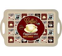Plateau de service en plastique Café vintage grand