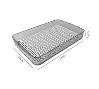 Plateau de service et égouttoir à vaisselle avec égouttoir plat pour drainage des fruits et utilisations quotidiennes en cuisine, et matériau PP léger (gris L)