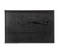 Plateau de Service Extra Large en Bois Massif de 45 x 33 cm pour Table à thé, café, collation, Repas, Cuisine, fête, Bar, Petit déjeuner avec Bords surélevés - Plateau Ottoman en Bois Noir