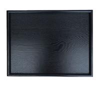 Plateau de Service Extra Large en Bois Massif de 55,9 x 45,7 cm avec Bords surélevés - Plateau rectangulaire Noir