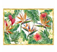 Plateau de service fleurs exotiques 50cm
