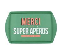 Plateau de Service Imprimé Merci 37cm Vert