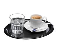Plateau de service KAFFEEHAUS, ovale, en mélamine noir