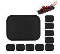 Relaxdays Plateau de Service, Lot de 10, Surface antidérapante, Forme rectangulaire, Boissons, Restaurant, LxP: 41x30 cm, Noir
