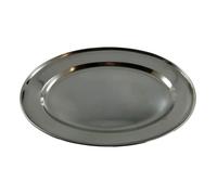 Plateau de Service - Métal Argenté - Ovale - 25 cm - Dimensions 26x18x2 cm - Restaurant