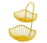 Plateau de service minimaliste à deux niveaux pour fruits et légumes - Organiseur multifonction 20 x 30 cm pour cuisine, fêtes et événements - Présentoir élégant