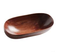 Plateau de service minimaliste en bois massif fait à la main en forme de bateau pour sushis, fruits, noix, décoration rustique, 17,5 x 8 x 4 cm
