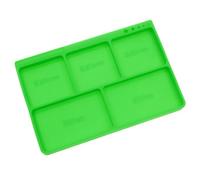 Plateau de service modèle à cinq compartiments, Fluorescent green | Guide de règle intégré, organisateur de d ' espace de travail de réparation
