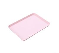 Plateau de service multifonctionnel en plastique pour nourriture et boissons, design rectangulaire, pour la maison et le restaurant (rose)